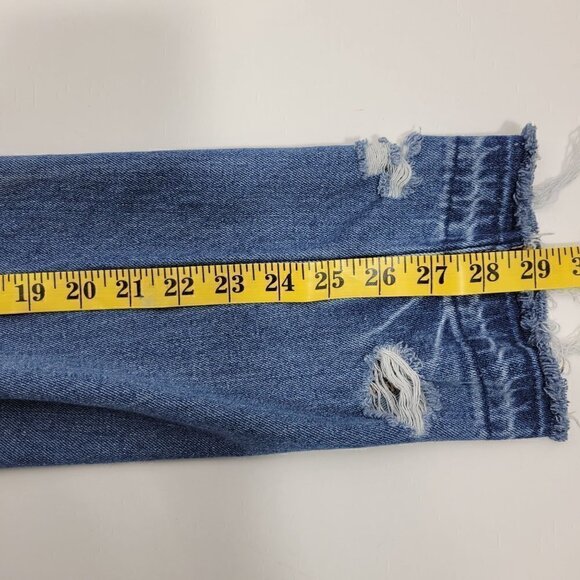 American Eagle Women's TomGirl Distressed Medium Wash Button Fly Jeans Size 4 - Picture 11 of 11